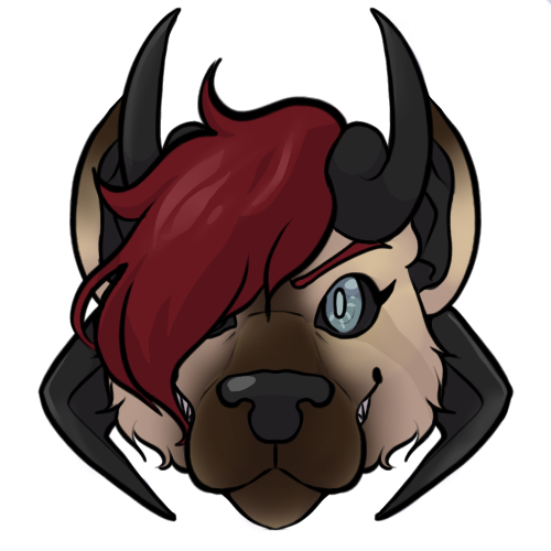 A floating hyena head