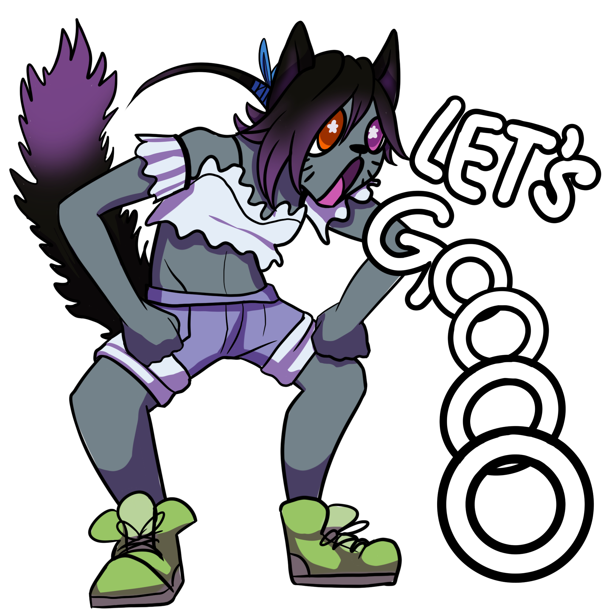 An emoji of a cat girl screaming 'lets gooooo'.