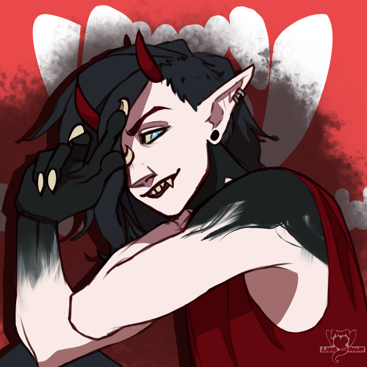 A person with elf ears lazily waves at the viewer.