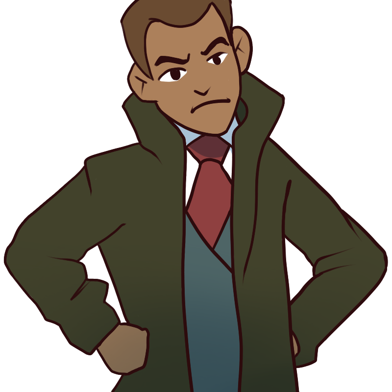 A man looking disapprovingly down.