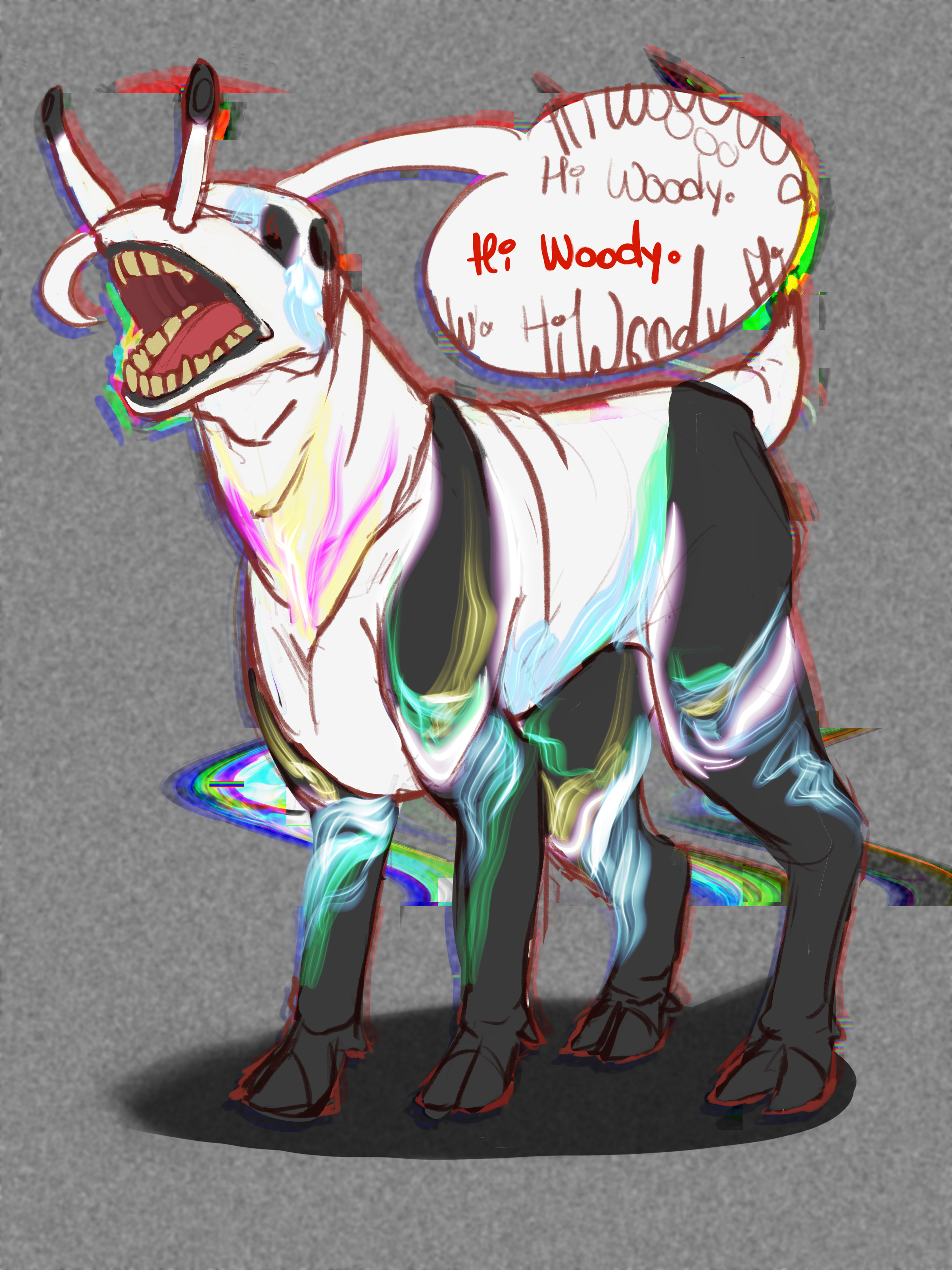 A drawing of a bizarre creature.