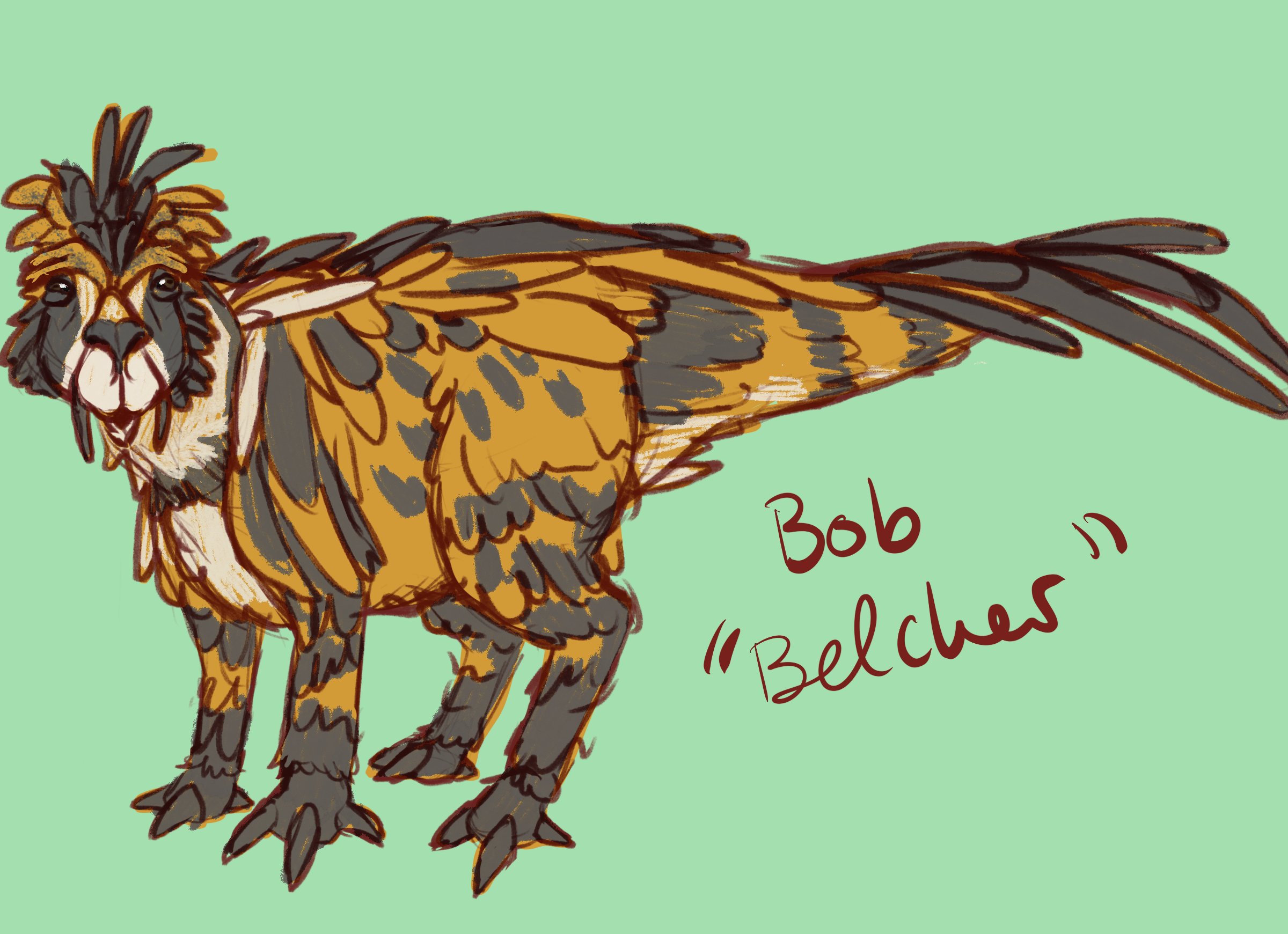 A drawing of a bizarre creature.